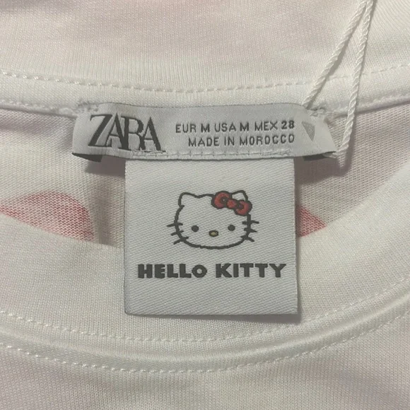 Zara Hello Kitty White and Pink Long Sleeve Tee - Picture 3 of 3